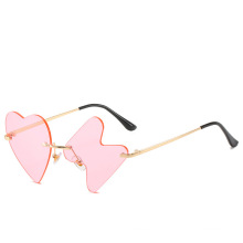 sunglasses women Heartbeat fashion personalezed cute rimless shades custom designer luxury metal flame 2020 new arrivals 77031